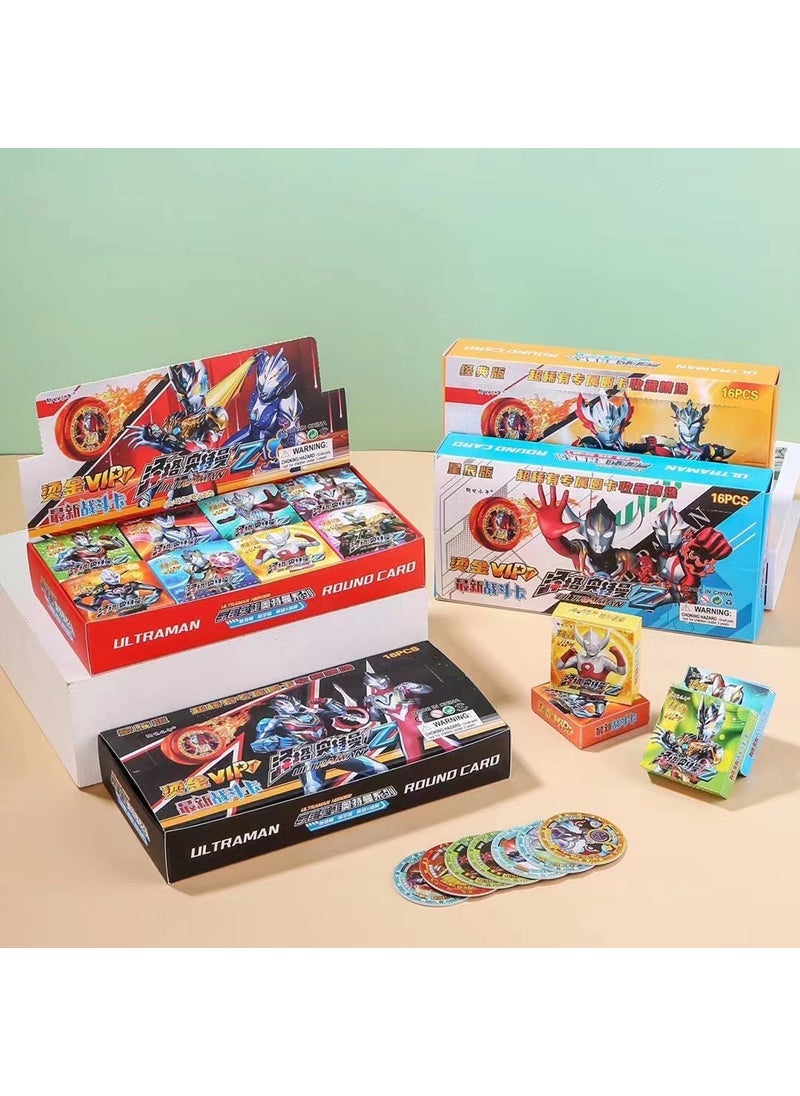 Ultraman Round Cards Waterproof Thickened Childrens Toy Set Random 20 round cards 