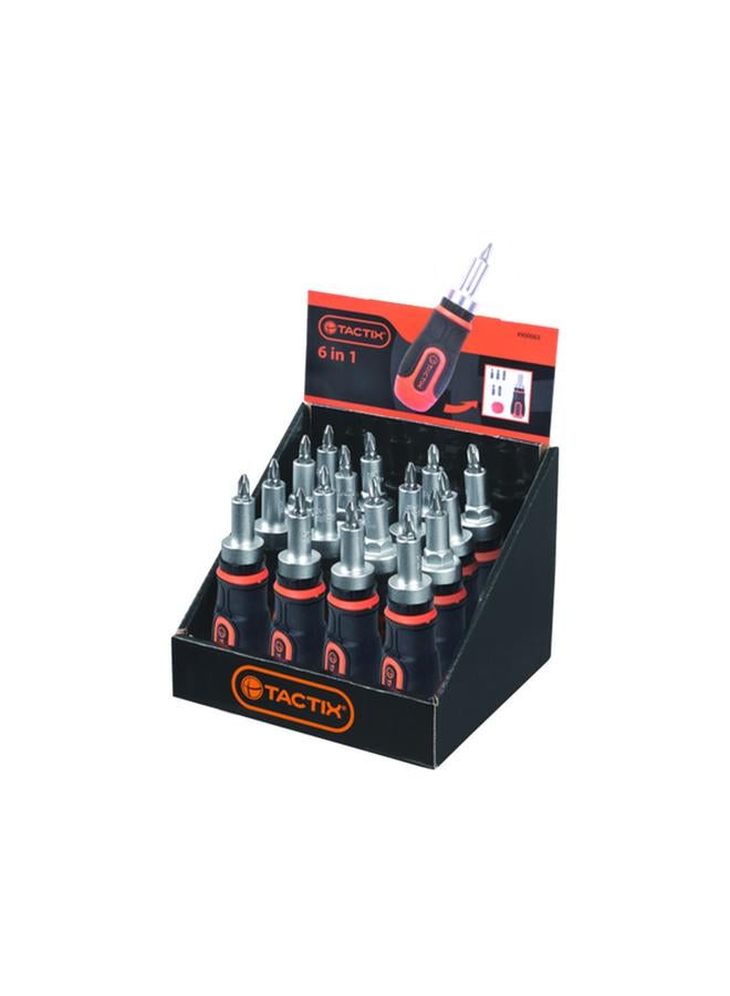 Tactix 6-Piece 6 in 1 Ratchet Screwdriver Multicolor - Image 1