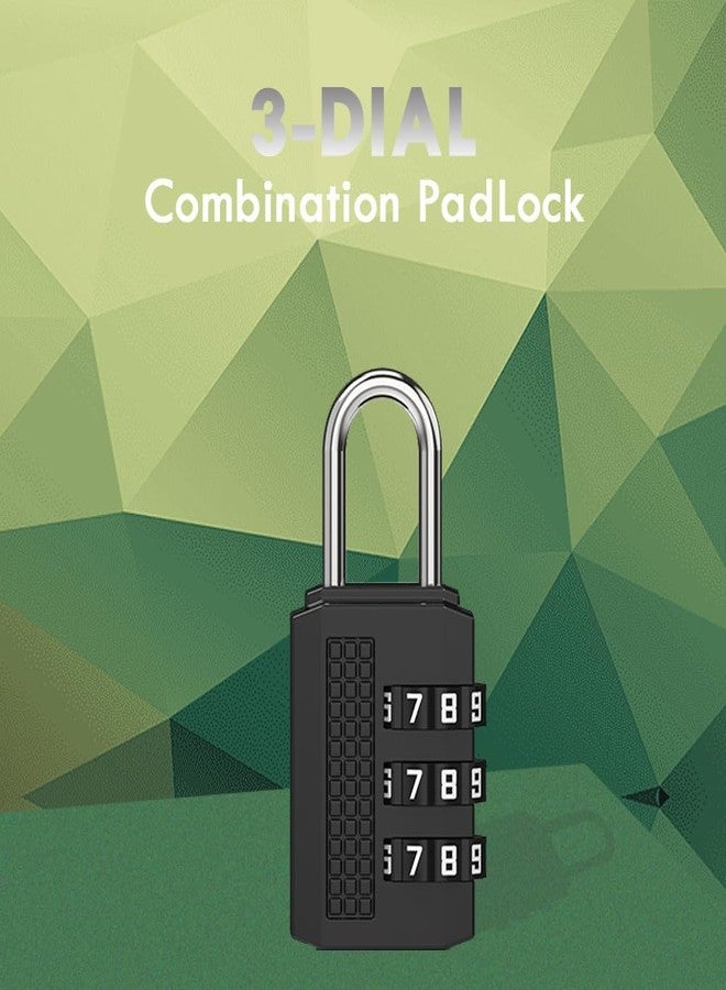 HYDERON 3 Digit Combination Lock - Number Lock, Luggage Lock, Mini Bag Lock for Travel and Work (Black, Metal) - Image 3