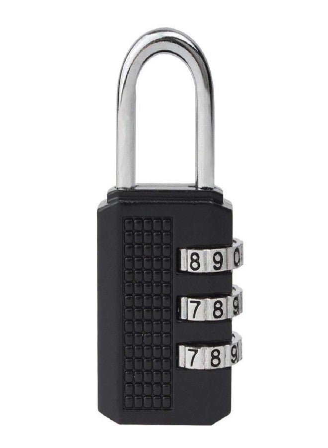 HYDERON 3 Digit Combination Lock - Number Lock, Luggage Lock, Mini Bag Lock for Travel and Work (Black, Metal) - Image 1