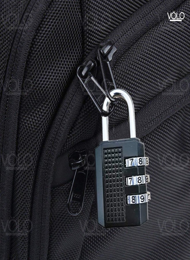 HYDERON 3 Digit Combination Lock - Number Lock, Luggage Lock, Mini Bag Lock for Travel and Work (Black, Metal) - Image 4