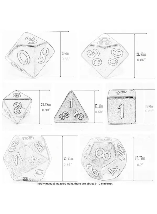 مجموعة نرد متعدد السطوح شفاف 16 مم 7 قطع لألعاب الطاولة والدي إن دي وألعاب تقمص الأدوار - Image 3