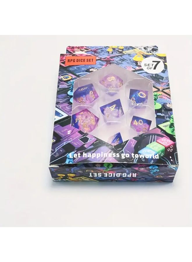 مجموعة نرد متعدد السطوح شفاف 16 مم 7 قطع لألعاب الطاولة والدي إن دي وألعاب تقمص الأدوار - Image 4