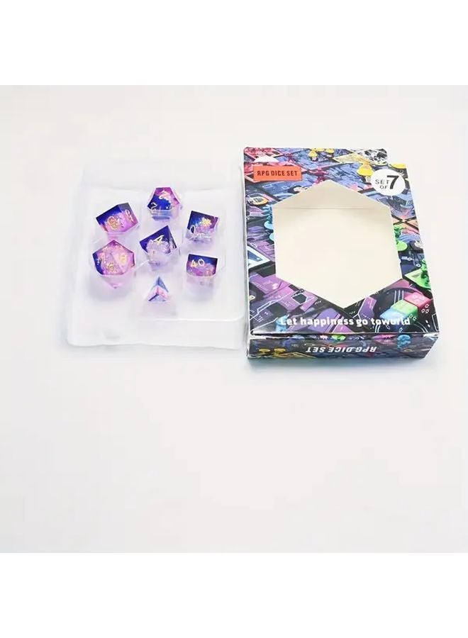 مجموعة نرد متعدد السطوح شفاف 16 مم 7 قطع لألعاب الطاولة والدي إن دي وألعاب تقمص الأدوار - Image 5