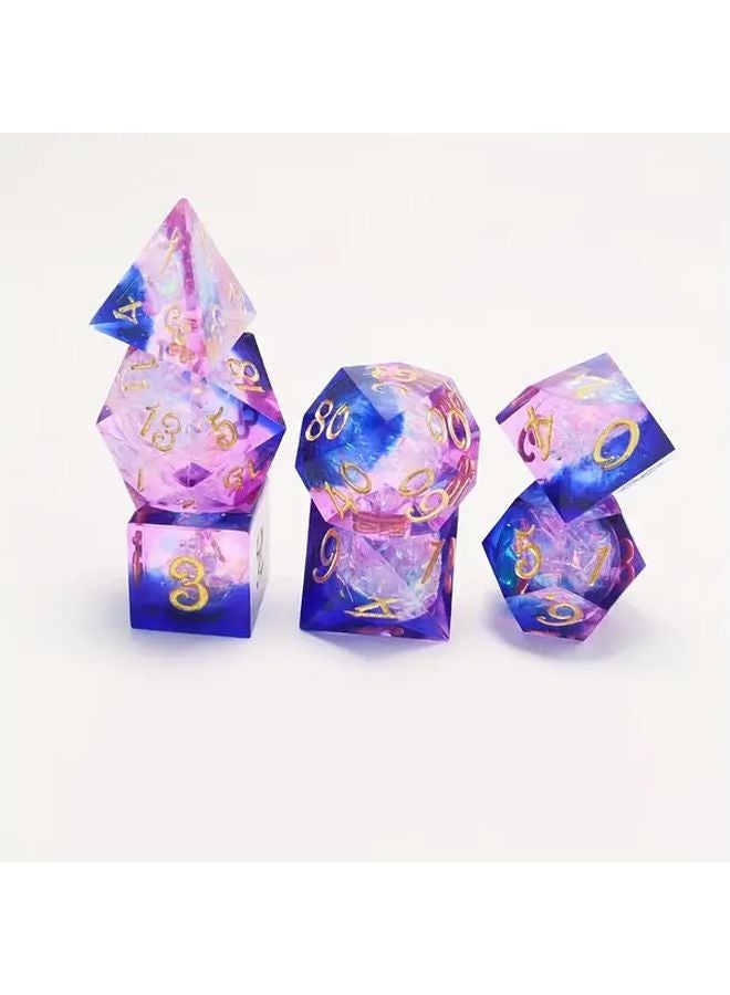 مجموعة نرد متعدد السطوح شفاف 16 مم 7 قطع لألعاب الطاولة والدي إن دي وألعاب تقمص الأدوار - Image 2