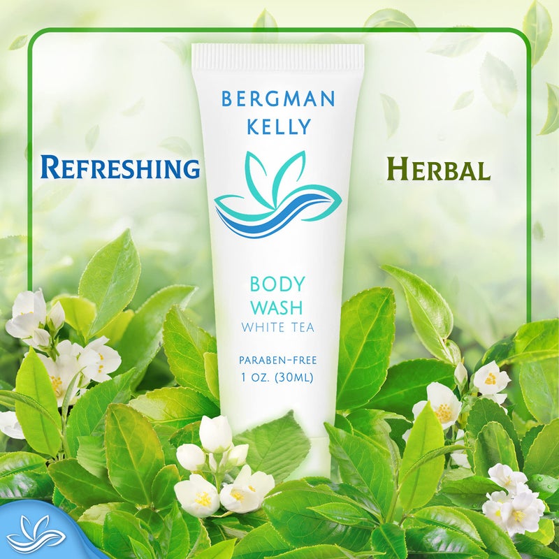 BERGMAN KELLY Travel Size Body Wash (1 fl oz, 50 PK, White Tea), Delight Your Guests with a Revitalizing and Refreshing Hotel Body Wash, Quality Mini and Small Size Guest Hotel Toiletries in Bulk - Image 4