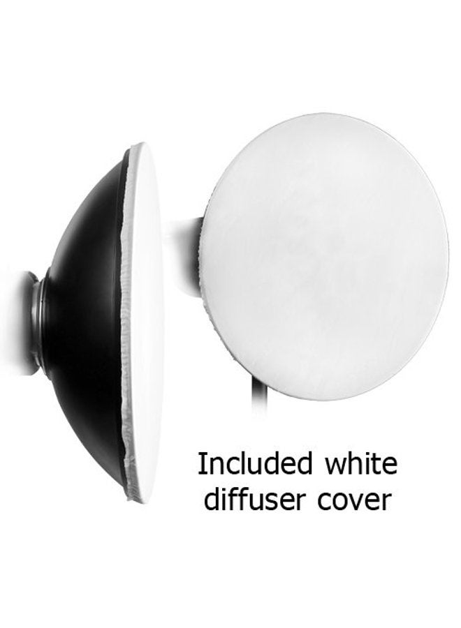 Fotodiox 18" Beauty Dish Kit with Soft Diffuser Sock and 50 Degree Grid, for Canon Flash Speedlite 600EX-RT, 580EX, II, 430EX, II, 380EX, 270EX, 270EX II, 540EX. 550EX, 300TL, Beautydish - Image 5