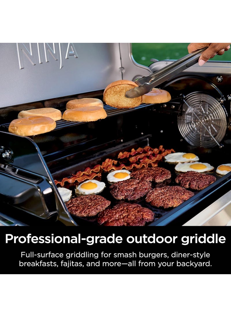 Ninja Ninja FlexFlame Upgrades Premium Full Griddle ProfessionalGrade Carbon Steel FullSize Griddle Plate with Grease Drain RustResistant Even Heat Compatible with Ninja FlexFlame XSKFULGRIDLE  - Image 2
