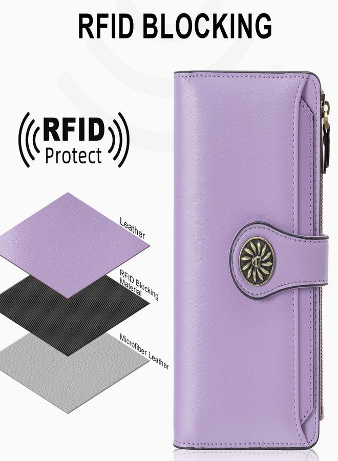 Travelambo Gifts for Mom Wallets Women RFID Large Capacity Luxury Waxed Leather Clutch Wallet Multi Card Organizer - Image 3