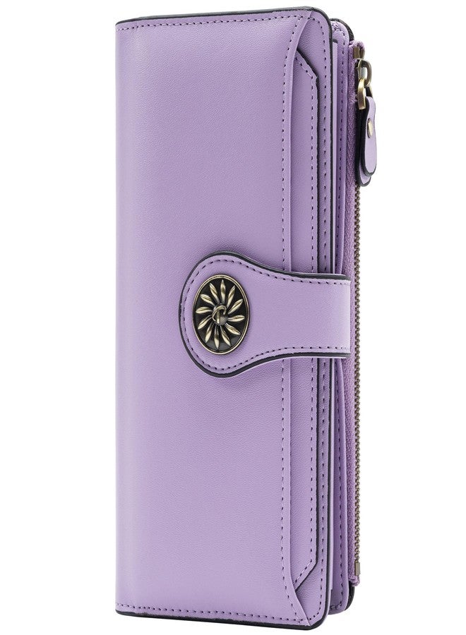 Travelambo Gifts for Mom Wallets Women RFID Large Capacity Luxury Waxed Leather Clutch Wallet Multi Card Organizer - Image 1