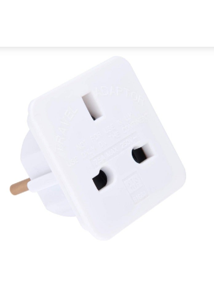 6pcs UK to Europe Travel Adapter, Socket 3 Pin to 2 Pin - Image 1