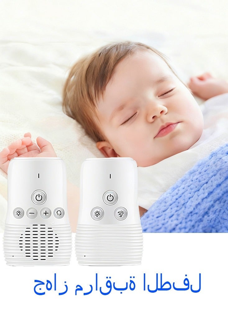 جهاز مراقبة الطفل الصوتي، جهاز مراقبة رعاية الطفل اللاسلكي القابل لإعادة الشحن DMG، التحدث في اتجاهين، جهاز اتصال لاسلكي للأطفال، ميكروفون عالي الحساسية ومكبر صوت مع ضوء ليلي - Image 1