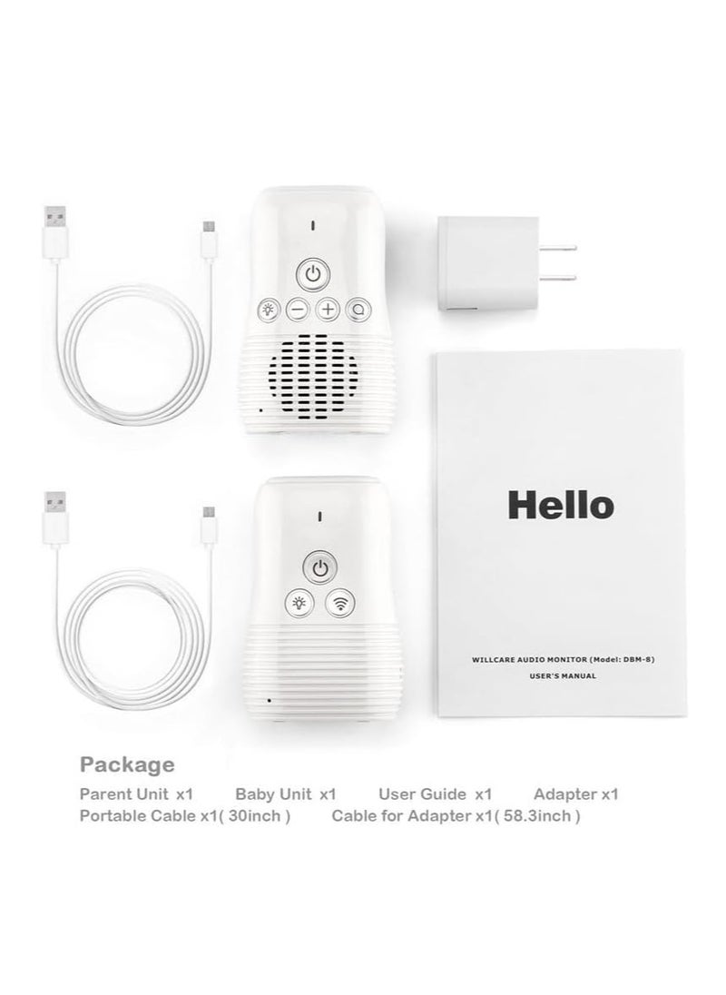 Generic - Audio Baby Monitor, DMG Wireless Rechargeable Baby Care Monitor, Two Way Talk, Baby Walkie Talkie, High Sensitivity Microphone and Speaker with Night Light - Image 1