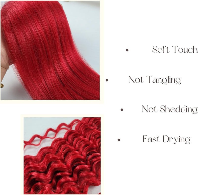 Leticia Red Braiding Hair Pre stretched for Boho Braids Boho Braiding Hair with Boho Curls - Image 3