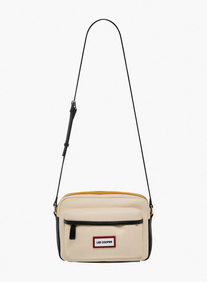 Lee Cooper Logo Accent Crossbody Bag with Zip Closure