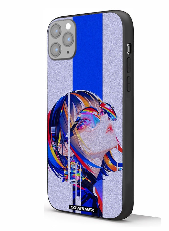 Covernex Apple iPhone 11 Pro Max Protective Case Cover Printed Featuring Glitch Art Anime Girl Portrait - Image 1