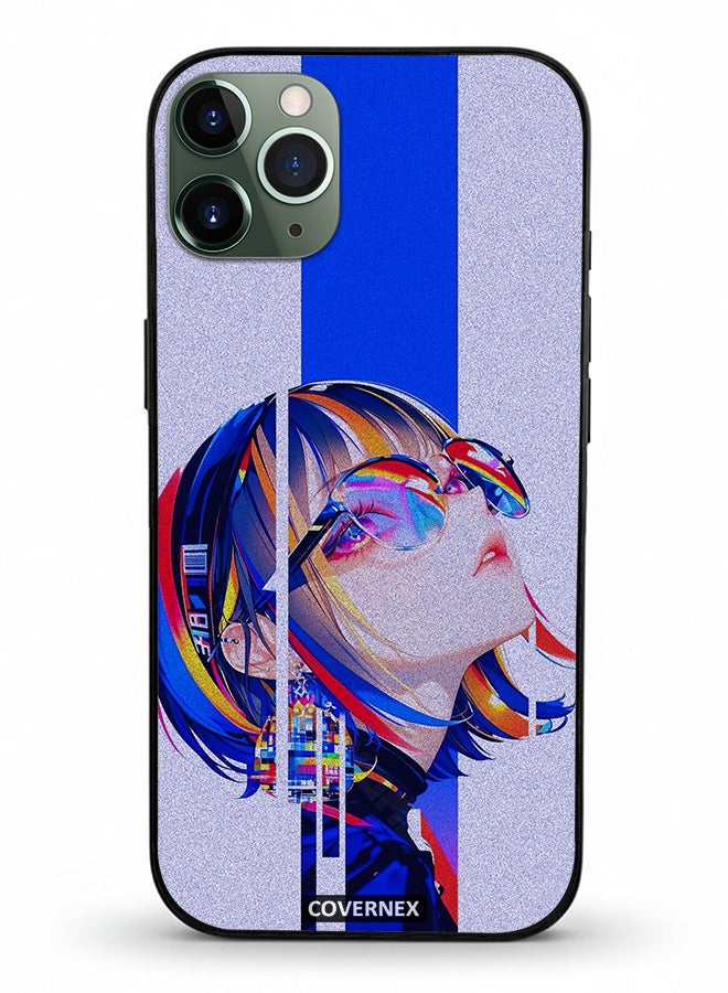Covernex Apple iPhone 11 Pro Max Protective Case Cover Printed Featuring Glitch Art Anime Girl Portrait - Image 2