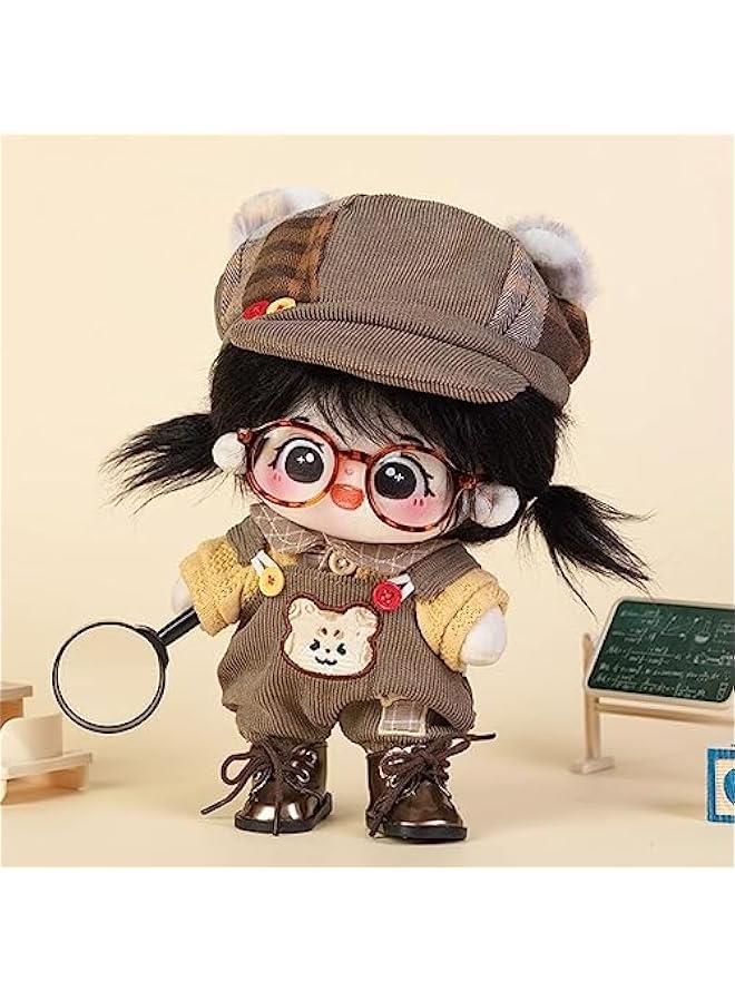 Arabest Soft Stuffed Animal Clothes, Cute 20cm Plush Doll Clothes Set for Animals, Hat Shirt Shoes Glasses Bag Bib Pants (Leopard Set-20cm/8), Green,wite, 7.8IN  - Image 2