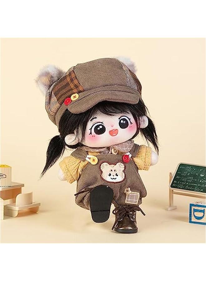Arabest Soft Stuffed Animal Clothes, Cute 20cm Plush Doll Clothes Set for Animals, Hat Shirt Shoes Glasses Bag Bib Pants (Leopard Set-20cm/8), Green,wite, 7.8IN  - Image 4