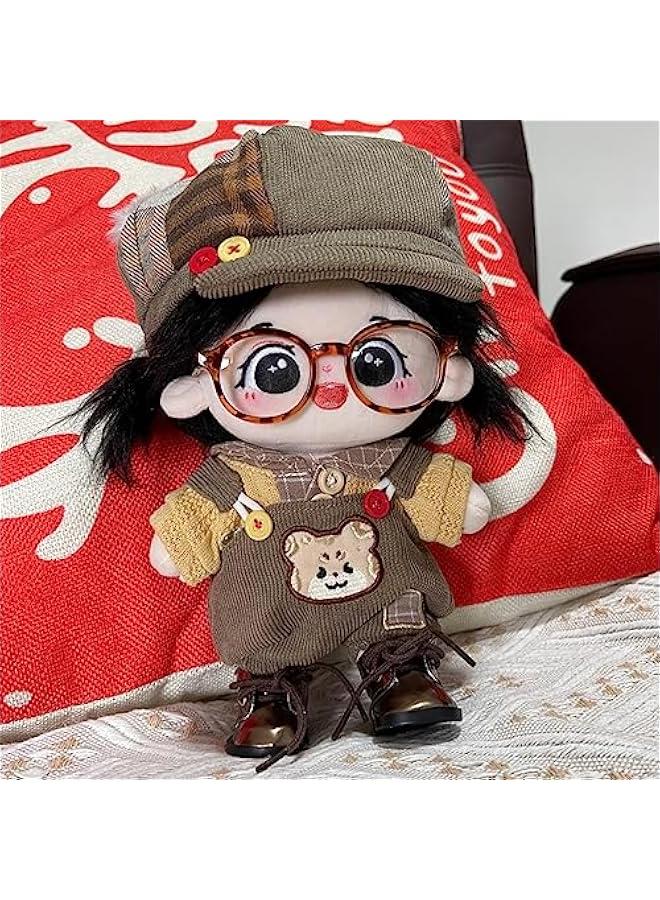 Arabest Soft Stuffed Animal Clothes, Cute 20cm Plush Doll Clothes Set for Animals, Hat Shirt Shoes Glasses Bag Bib Pants (Leopard Set-20cm/8), Green,wite, 7.8IN  - Image 5