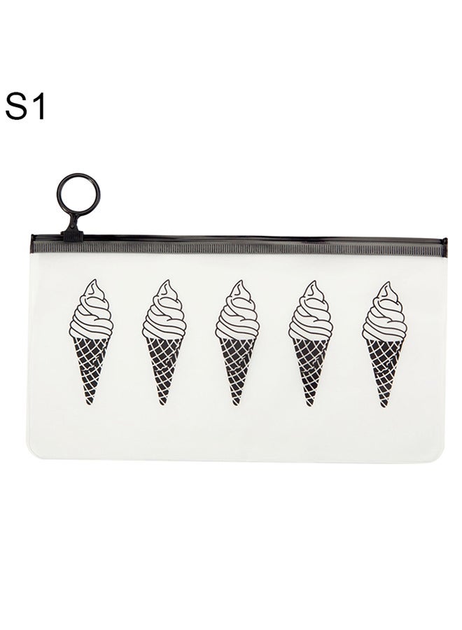 NIBEMINENT Printed Cosmetic Bag White/Black