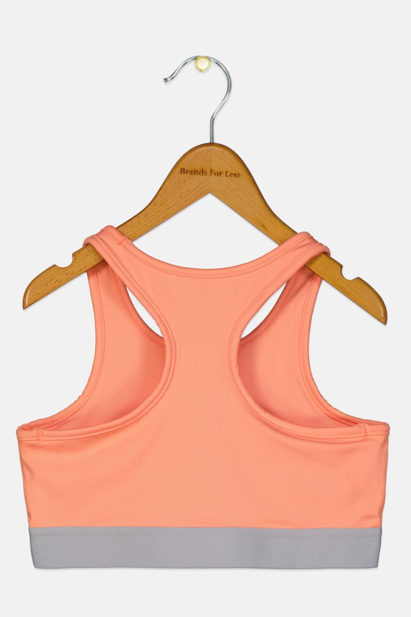 Reebok Kids Girl Non Padded Sleeveless Training Sports Bra, Peach - Image 2