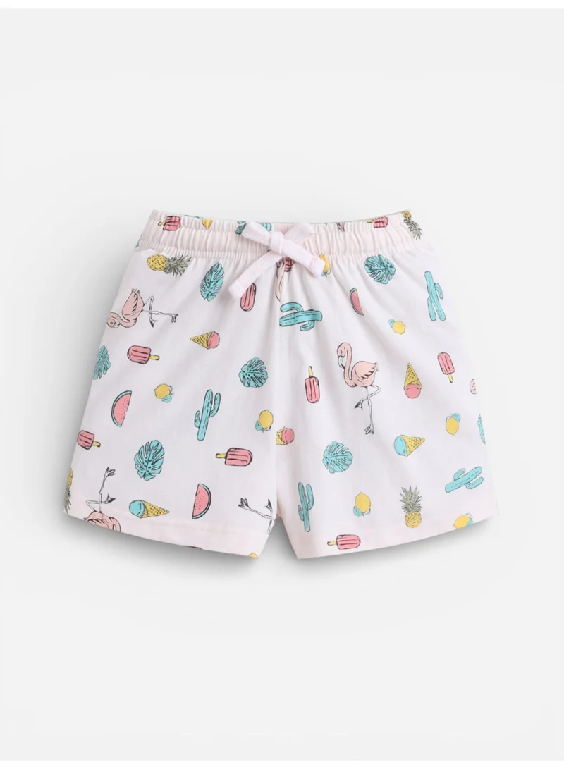 Victor And Jane  Girls Summer Vibes Print Cotton Pajama Set – T-Shirt & Shorts Nightwear for Women | Best Price UAE