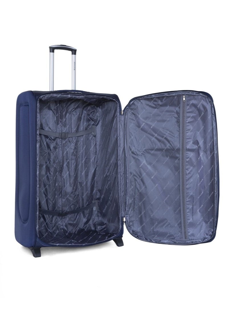 SENATOR - Soft Shell Cabin Size Luggage Trolley Expandable Ultra Lightweight Suitcase With 2 Wheels Navy Blue - Image 1