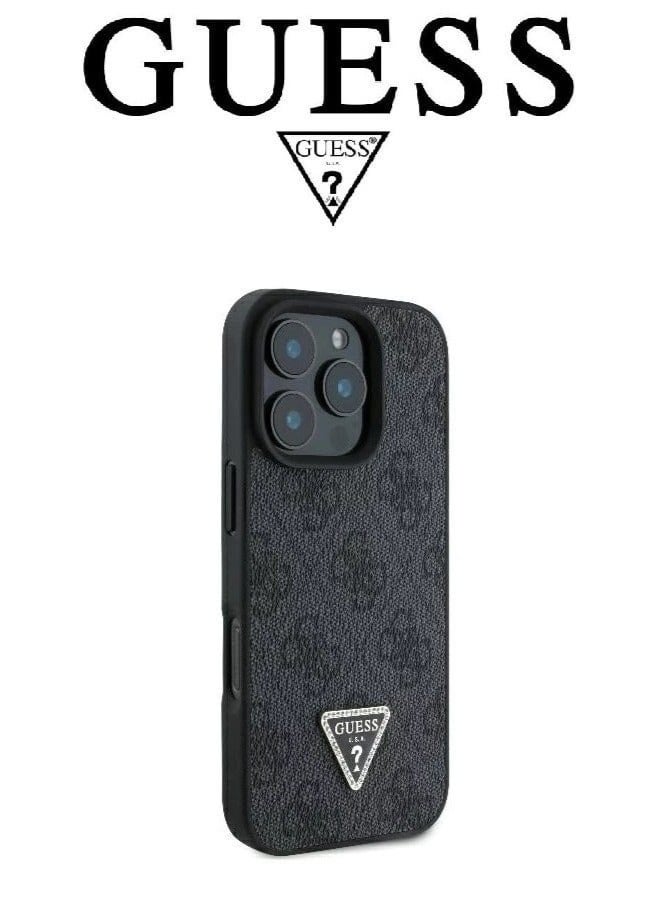 GUESS Stylish French Design Shockproof Leather Phone Case with Original GUESS Logo and Removable Strap for iPhone 16 Pro Max - Image 3