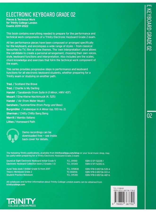 Trinity College London Electronic Keyboard Exam Pieces & Technical Work 2019-2022: Grade 2: And Technical Work - Grade 2  - Image 2