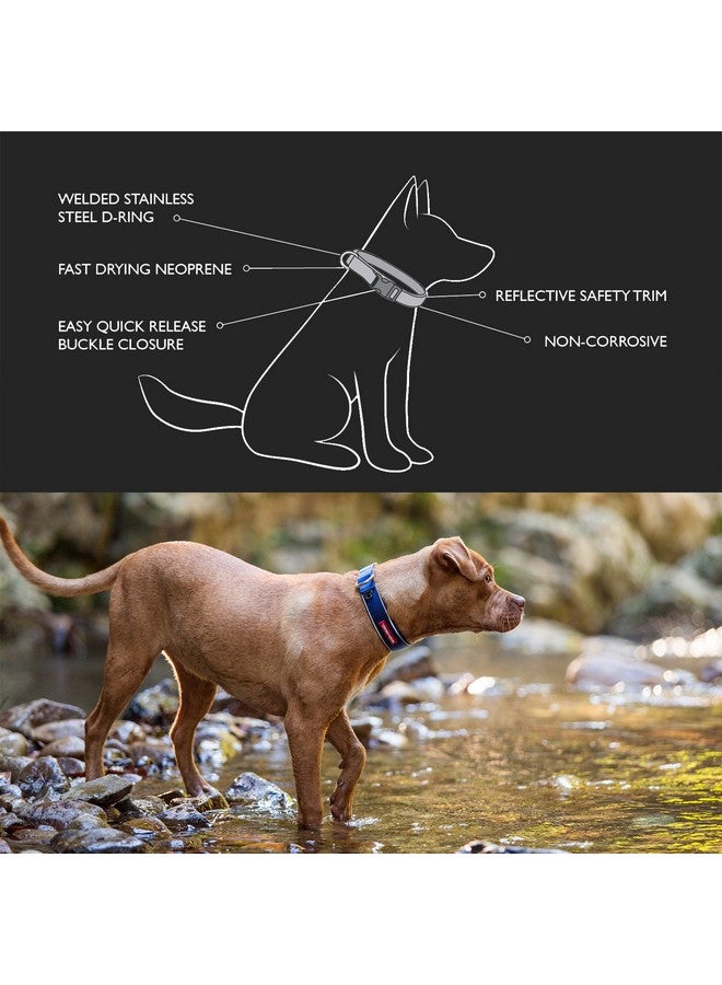 إيزي دوج طوق إيزي دوج نيو كلاسيك عريض من النيوبرين مقاوم للماء والروائح الكريهة للكلاب الكبيرة - عاكس للسلامة الليلية ومبطن للراحة - متانة فائقة وسهولة التنظيف (XXX-Large، أسود) - Image 3