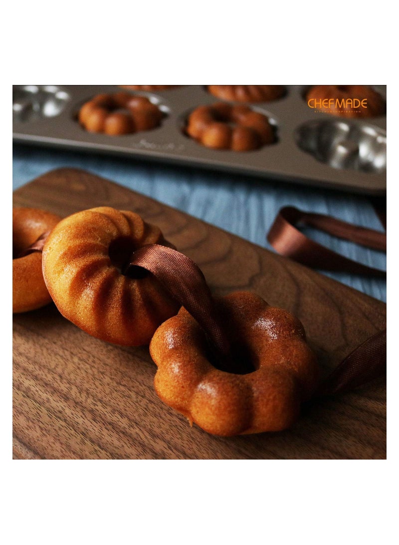 شيف ميد قالب دونات للكيك ، 6 تجاويف ، نمط غير لاصق ، أواني خبز دونات - Image 5