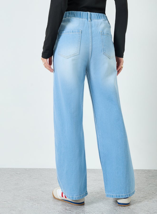 Styli Women High Rise Wide Leg Jeans - Image 4