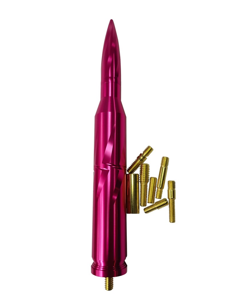 VIGOLU Bullet Antenna Replacement Ford F150 F250 F350 Universal Jeep Wrangler Toyota Tundra (Rose red, 7.8 inches) - Image 4
