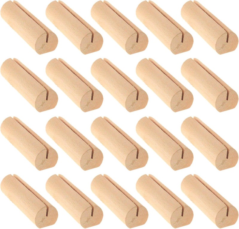 Wooden Table Number Holders, Beige - Decorative Wooden Place Card Holders for Wedding Table Decor, Food Label Display - Image 1