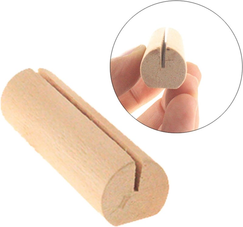 Wooden Table Number Holders, Beige - Decorative Wooden Place Card Holders for Wedding Table Decor, Food Label Display - Image 2