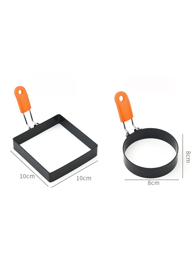 general Stainless steel omelette stainless steel square egg ring non-stick omelette mold poached egg mold set - Image 3