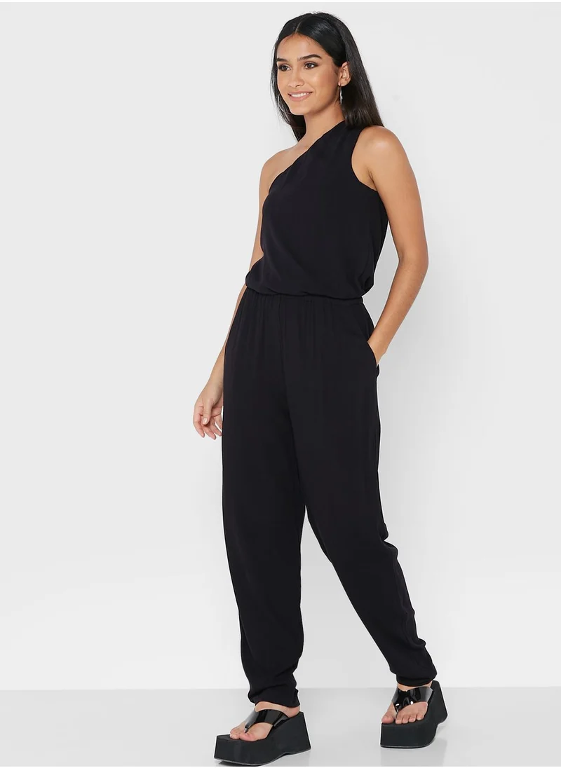 DKNY One Shoulder Wide Leg  Jumpsuit
