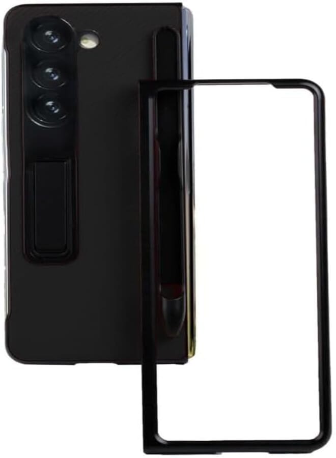 Next Next store Premium PU Leather Case Compatible with Galaxy Z Fold 3, Premium Leather Case (with Pen Holder) for Samsung Galaxy Z Fold 3 - (Black)