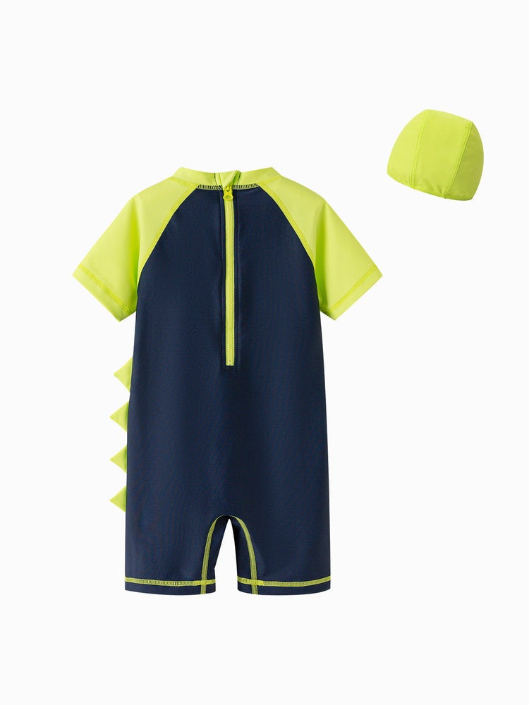 بالابالا بدلة سباحة للبأكمام قصيرة مع قبعة مطابقة للأولاد - Image 2