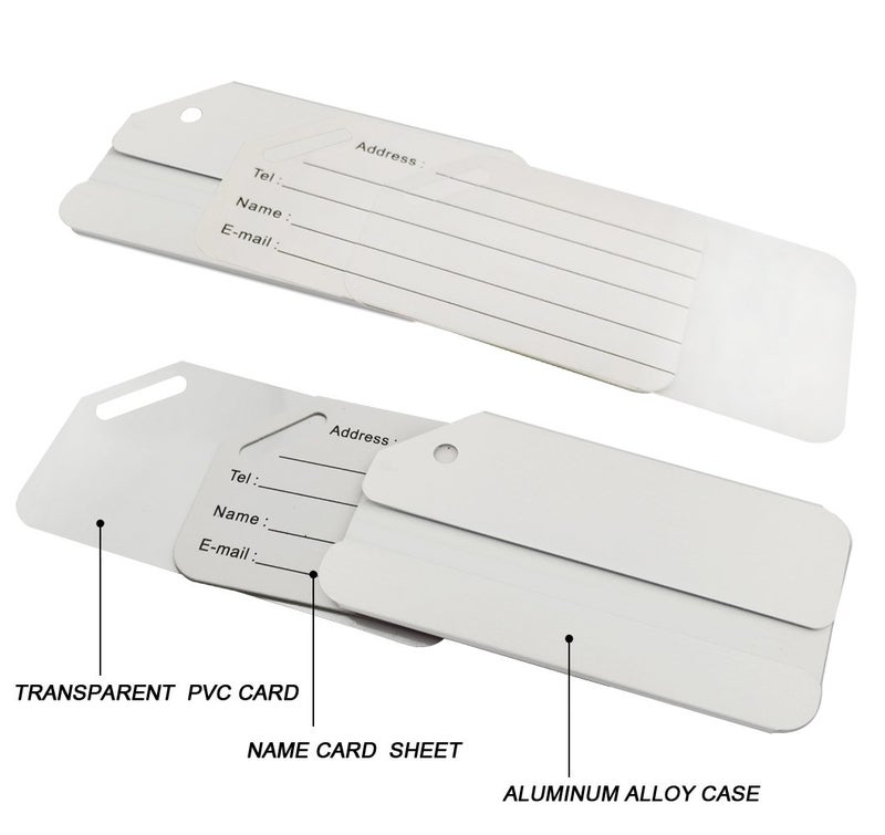 Ovener Aluminum Luggage Tags, Luggage Tag Holders for Travel Luggage Baggage Identifier by Ovener (2Pack Silver) - Image 2