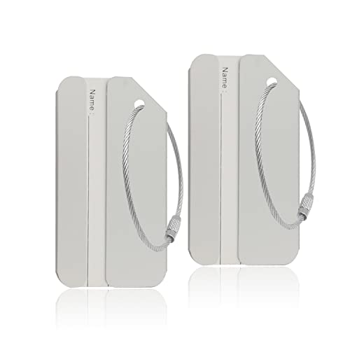 Ovener Aluminum Luggage Tags, Luggage Tag Holders for Travel Luggage Baggage Identifier by Ovener (2Pack Silver) - Image 1