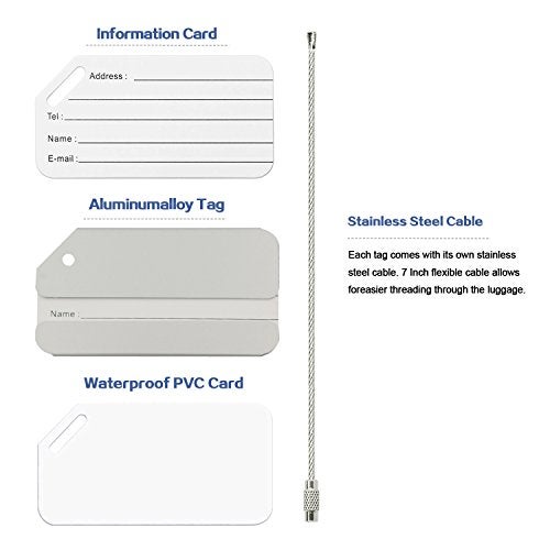 Ovener Aluminum Luggage Tags, Luggage Tag Holders for Travel Luggage Baggage Identifier by Ovener (2Pack Silver) - Image 3