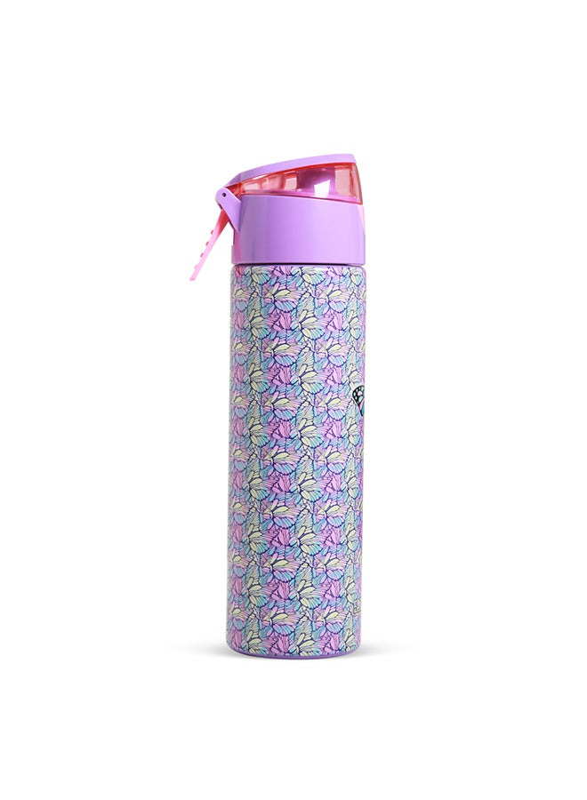 Eazy Kids - Personalized Insulated Stainless Steel Water Bottle w / Spray -Butterfly, 640ml Purple - Image 3