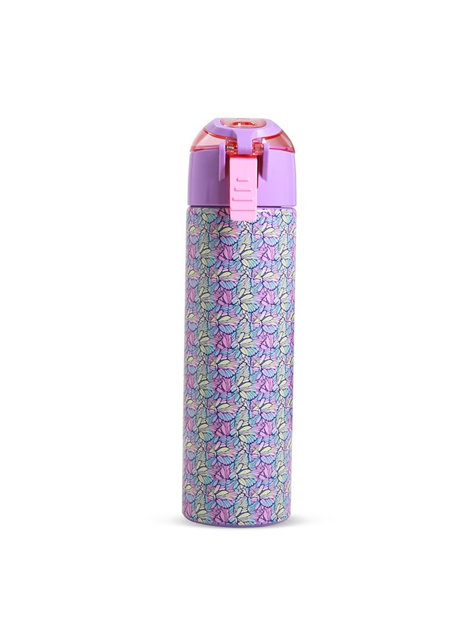 Eazy Kids - Personalized Insulated Stainless Steel Water Bottle w / Spray -Butterfly, 640ml Purple - Image 4