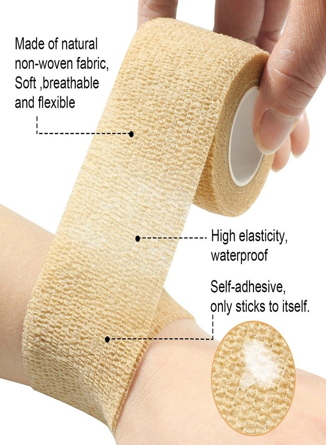 GooGou Self Adherent Wrap Bandages Self Adhering Cohesive Tape Elastic Athletic Sports Tape for Sports Sprain Swelling and Soreness on Wrist and Ankle 8PCS 2 in X 14.7 ft (White) - Image 2