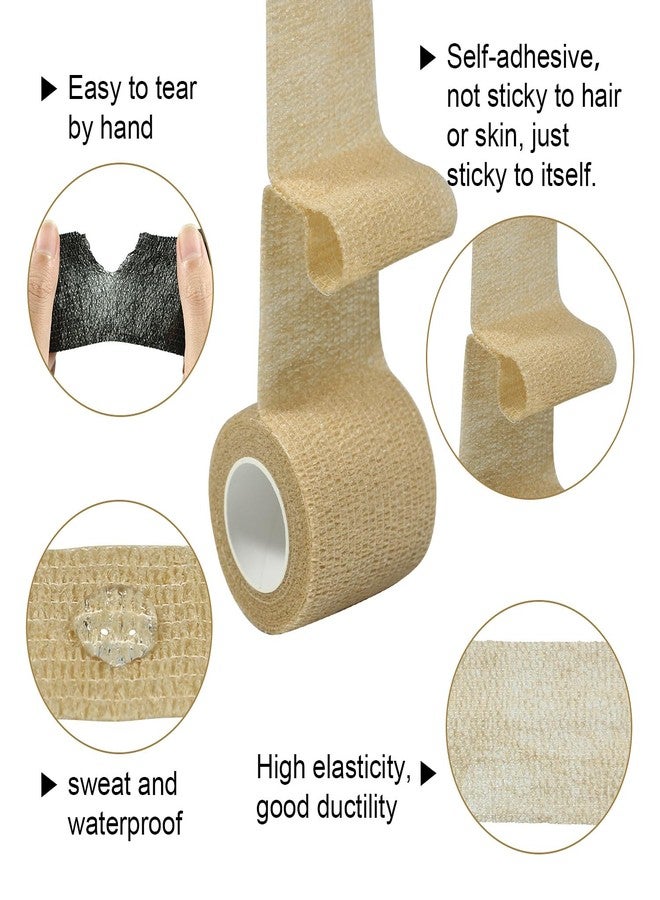 GooGou Self Adherent Wrap Bandages Self Adhering Cohesive Tape Elastic Athletic Sports Tape for Sports Sprain Swelling and Soreness on Wrist and Ankle 8PCS 2 in X 14.7 ft (White) - Image 4
