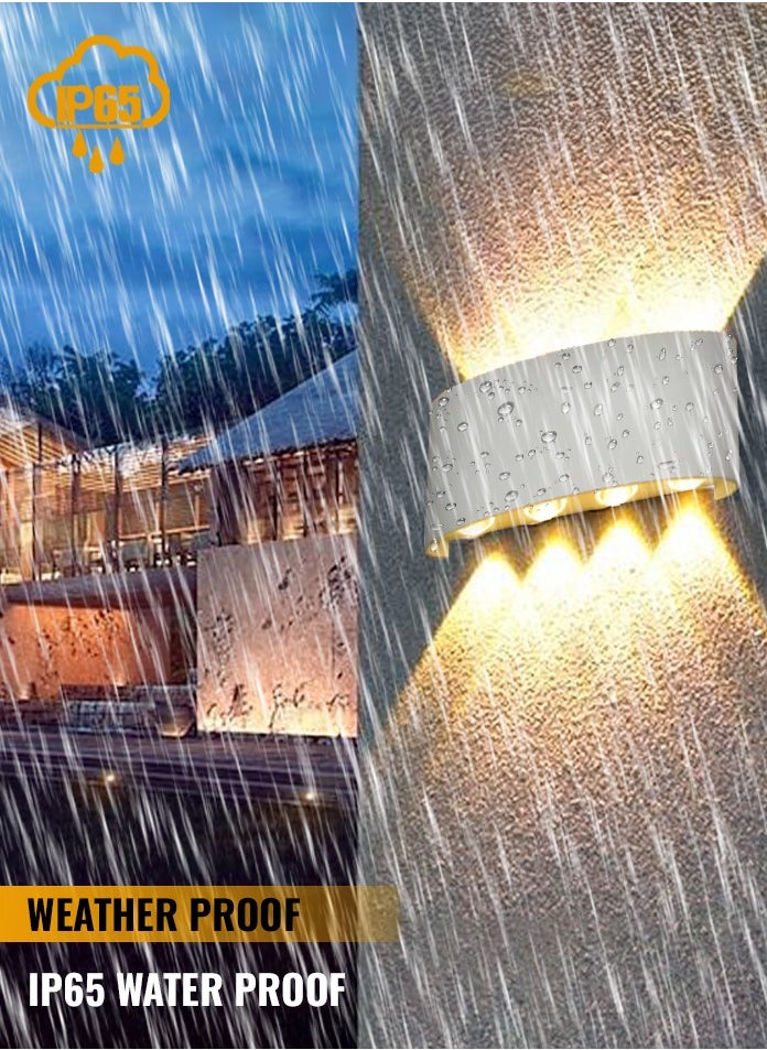 MODI 8*2W Modern LED Warm White Wall Light , IP65 Waterproof, 1500lm, Up & Down Lighting - White  - Image 4