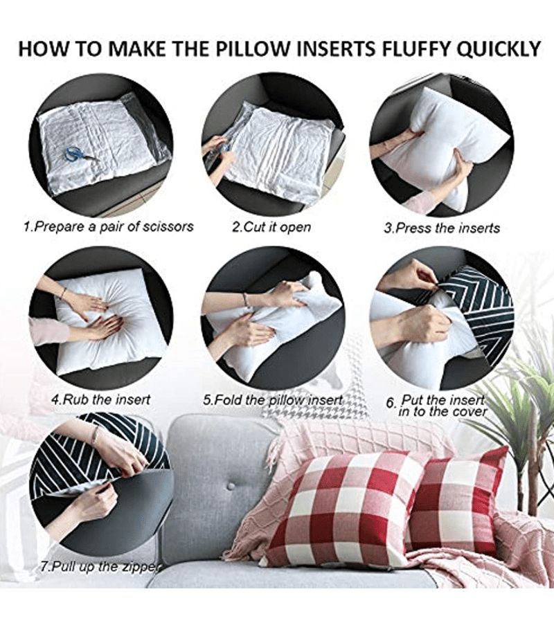 Set Of 2 18x18 Inch Square Pillow Fillers Allergy Friendly Decorative Inserts Enhanced Version - Image 3