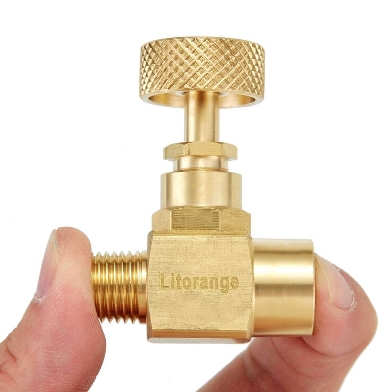 LitOrange 1 Pack Heavy Duty Brass Replacement Control Needle Valve 1/4" Male NPT X 1/4" Female NPT Connection（Pack of 1) - Image 1
